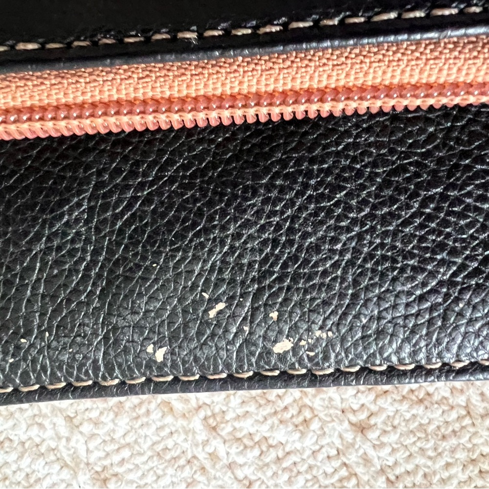 Tignanello Black and Tan Pebbled Leather Crossbody - Picture 5 of 5